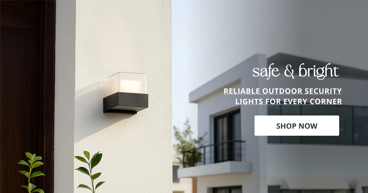 Outside security lights with bright durable design perfect for entrance safety lighting and outdoor home security.