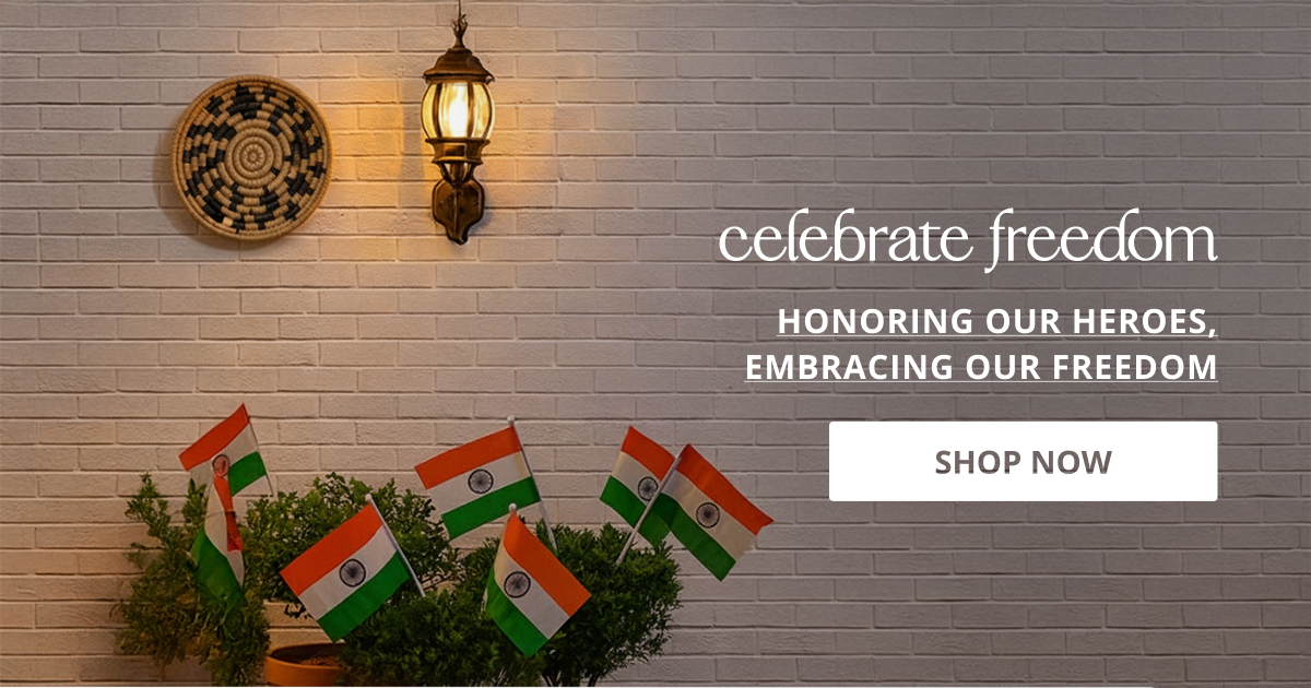 Home decor with patriotic theme lighting and decorative accessories perfect for republic day celebration and festive styling.