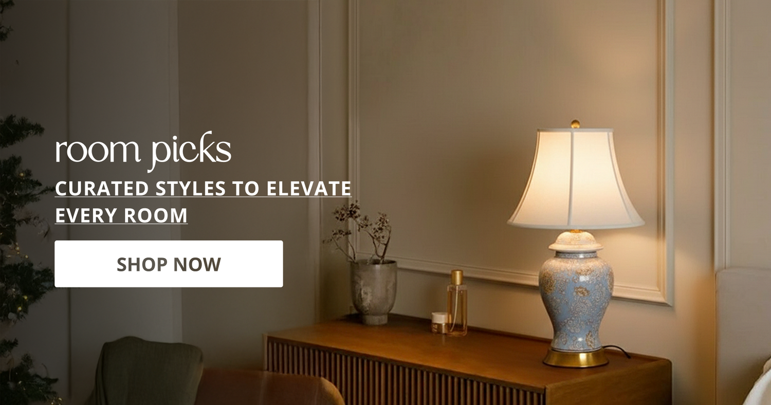 Home decor arranged by room with lighting furniture and accessories perfect for bedroom living room and dining decor ideas.