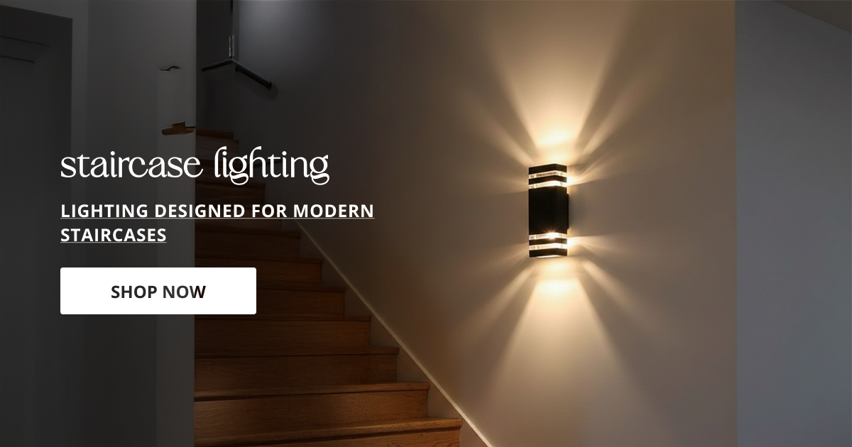 Staircase lighting lookbook with modern wall lights creating stylish illumination for interior decor inspiration.