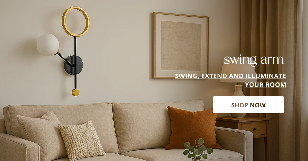 Swing arm wall lights with adjustable design perfect for bedside reading lighting and modern interior decor.