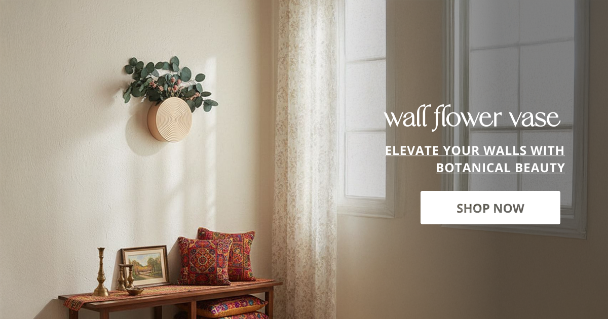 Wall flower vase with decorative hanging design perfect for wall decor flower styling and modern home interior.
