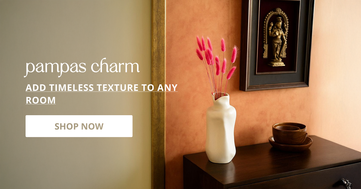 Pampas grass for home decor with soft natural texture perfect for vase styling table decor and aesthetic interior look.