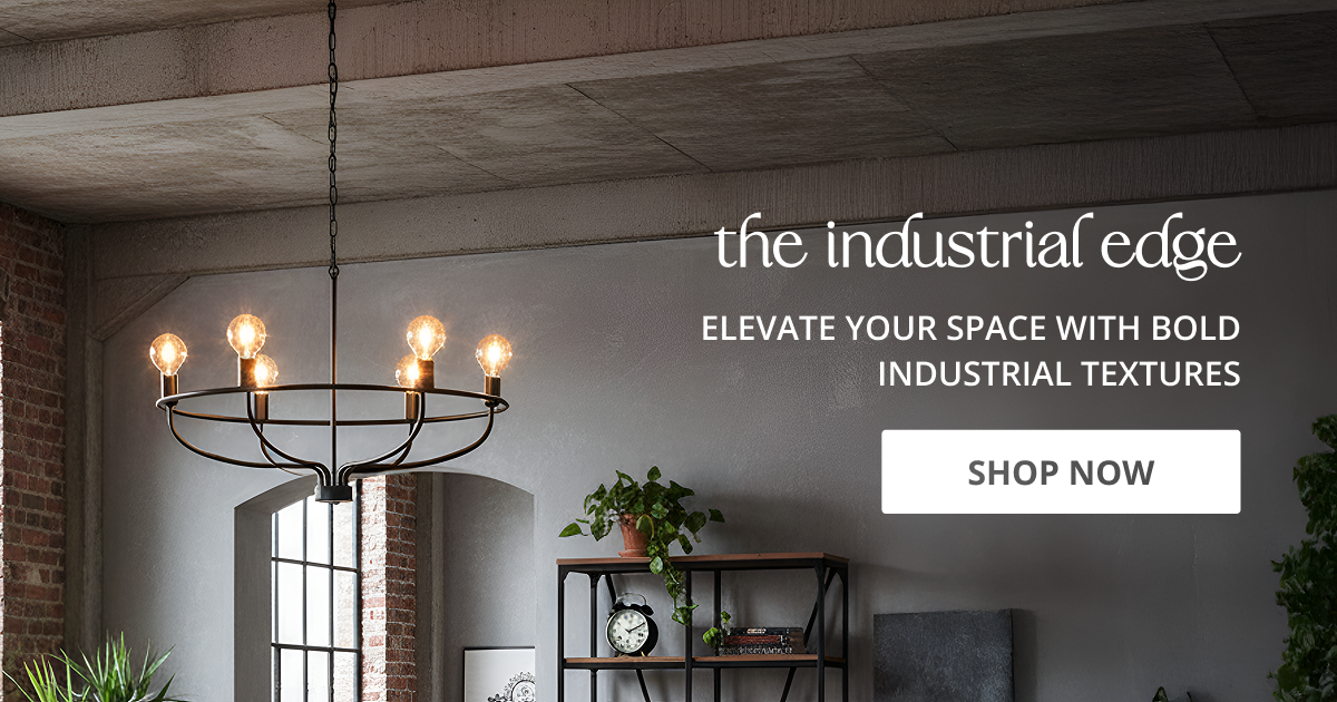 Industrial decor style styled with metal chandelier and brick wall creating bold modern urban interior look.