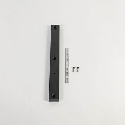 Black metal picture light mounting bar displayed on white background showcasing minimal design sturdy build and wall light installation support.