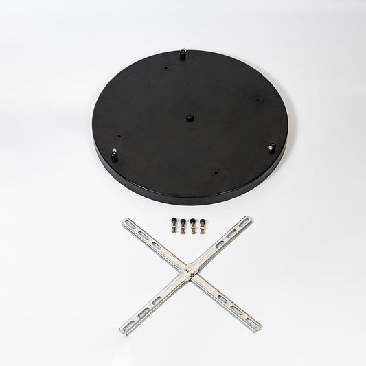 3-Light Black Round Ceiling Plate - Medium