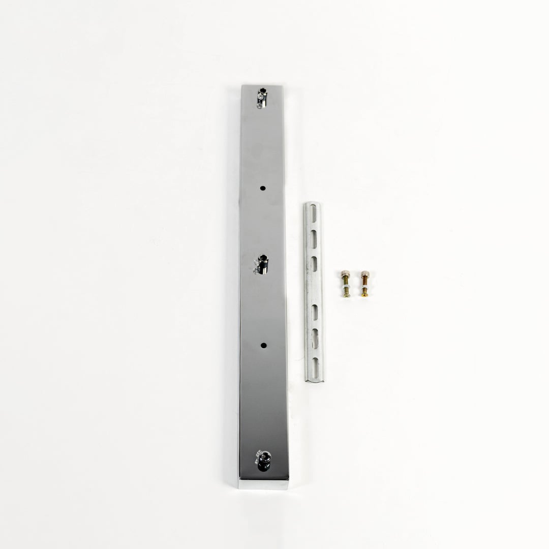 3 Light Chrome Rectangular Ceiling Plate Medium White Background