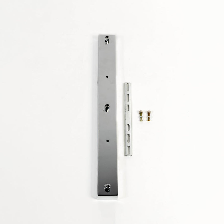 3 Light Chrome Rectangular Ceiling Plate Medium White Background