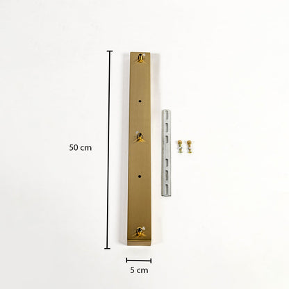 3 Light Gold Rectangular Ceiling Plate Medium Dimensions