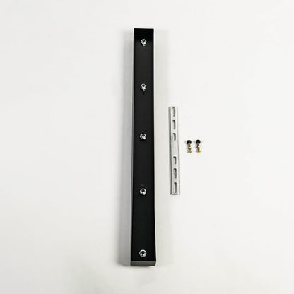 Ceiling plate shown on white background highlighting slim rectangular shape smooth finish mounting points and clean modern look.