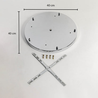 5-Light Chrome Round Ceiling Plate - Medium