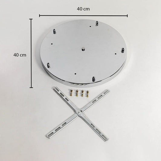 5-Light Chrome Round Ceiling Plate - Medium