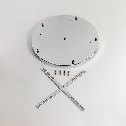 5-Light Chrome Round Ceiling Plate - Medium
