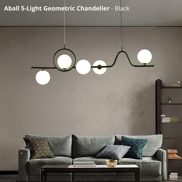 Aball 5-Light Geometric Chandelier - Black