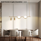 Aball Finnish 4-Light Chandelier - Gold