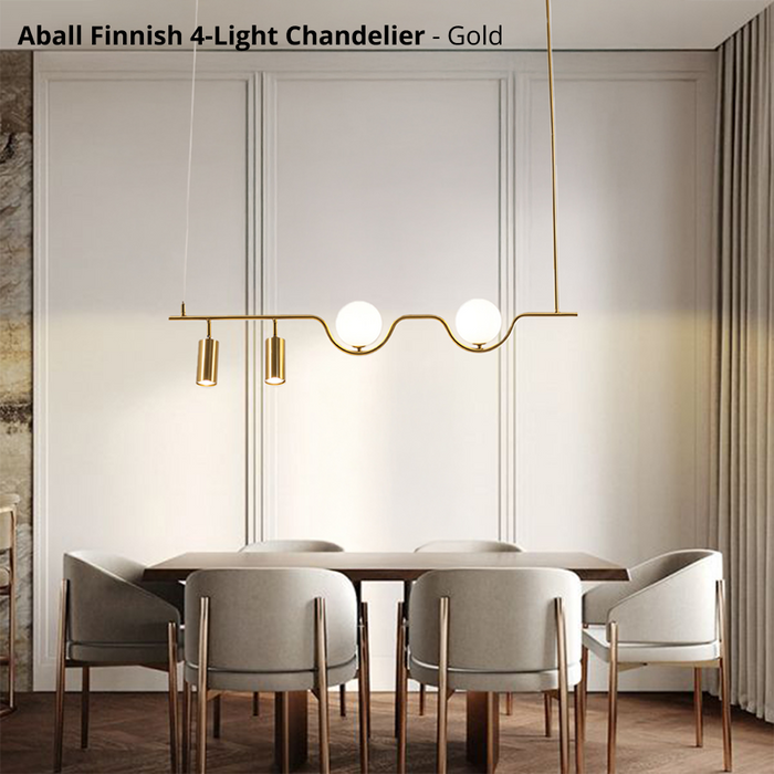 Aball Finnish 4-Light Chandelier - Gold