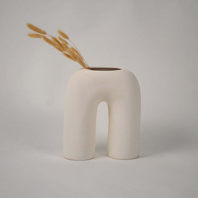 Abstract Inverted U-Shaped Ceramic Flower Vase