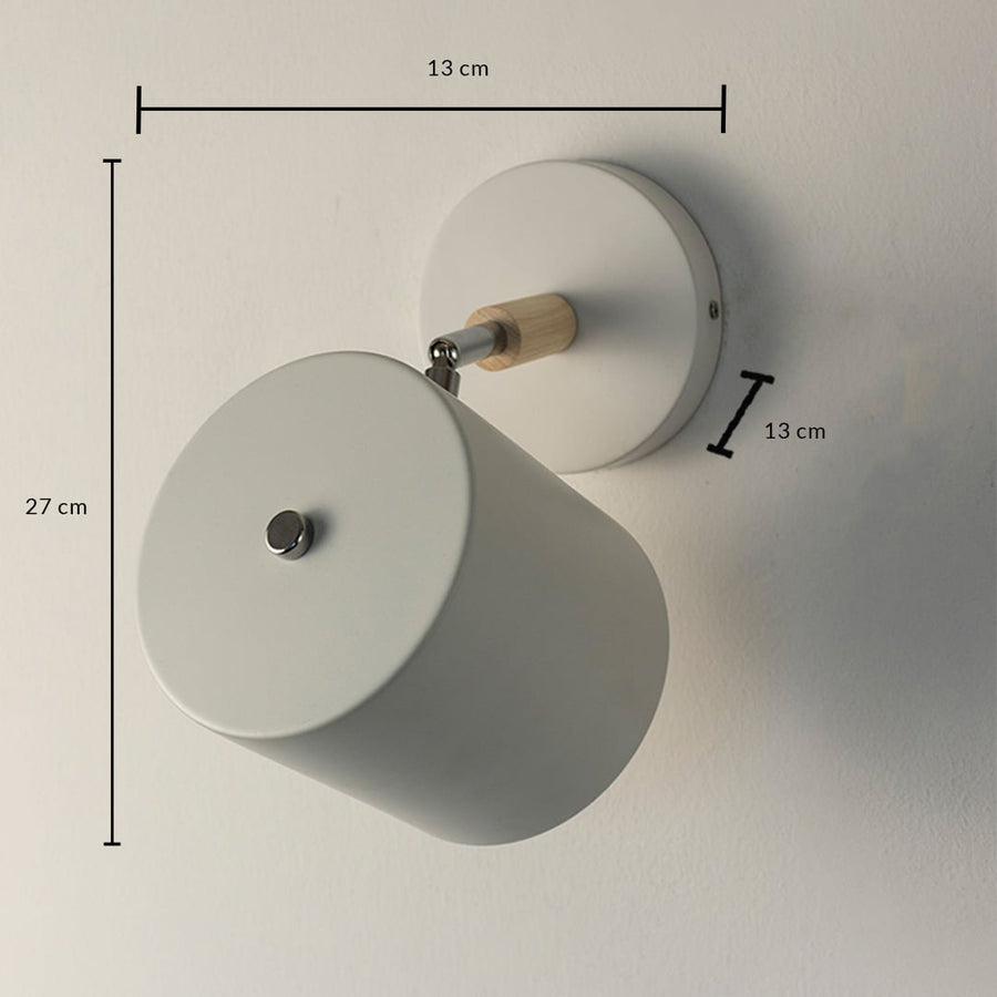 A lantern displayed on a white background with clear measurements showing its height as 27 cm width as 18 cm and depth as 18 cm along with its metal handle arch positioned above the frame.