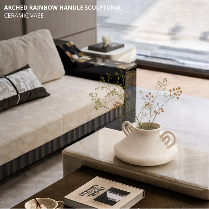 Arched Handle Ceramic Vase