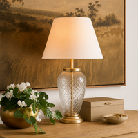Aria Diamond-Cut Glass Table Lamp - Large