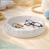 Armadillo Shell Ceramic Tray - White