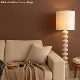Aska Metal Floor Lamp - Beige
