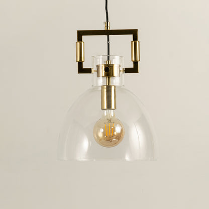 Aspen Clear Glass Hanging Pendant Lamp - Dome Shade