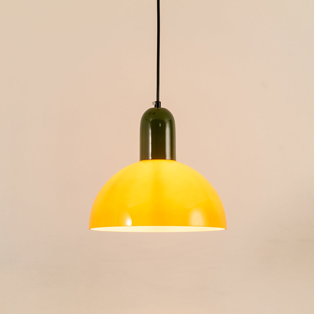 Aurelia Orange Hemisphere Pendant Light - Green