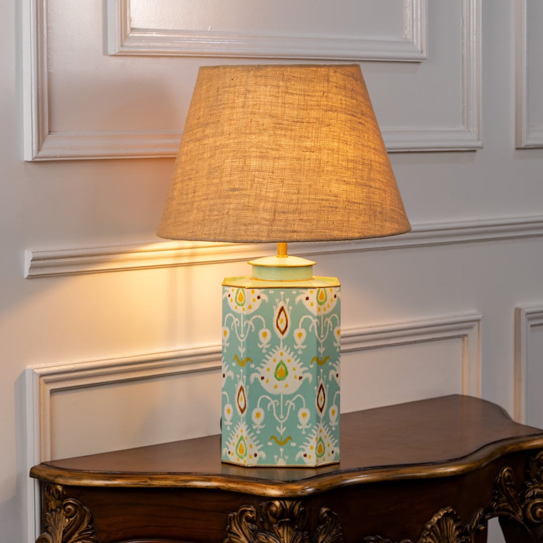 Bahari Ikat blue patterned light on white background glowing softly showcasing woven design aesthetic and refined interior decor charm.