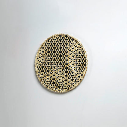 Round bamboo wall plate dimension image showing 40 cm width perfect for wall art and eco-friendly decor styling.