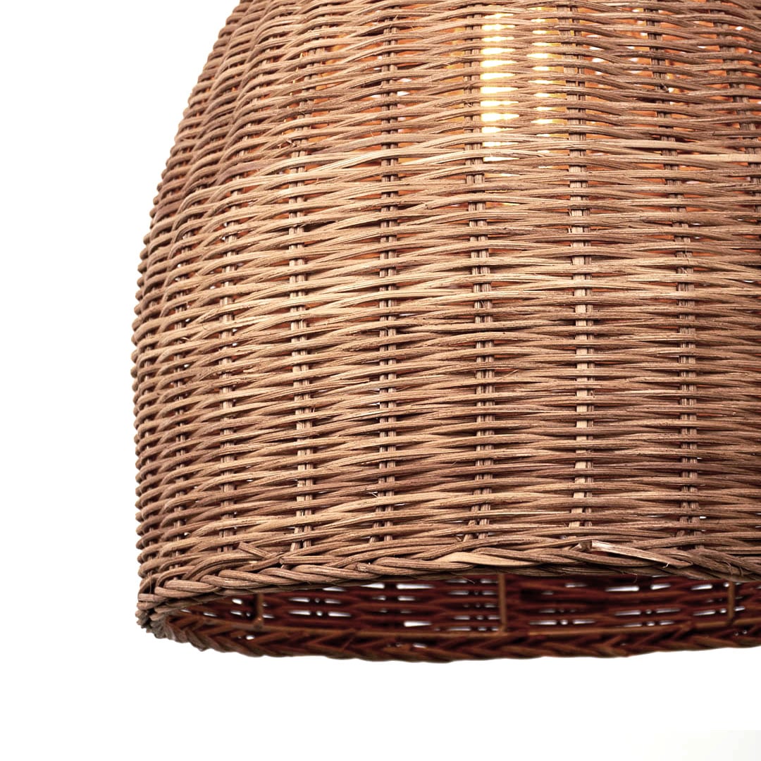 Bamboo Conical Pendant Lamp Beige Closeup