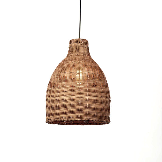 Bamboo Conical Pendant Lamp - Beige