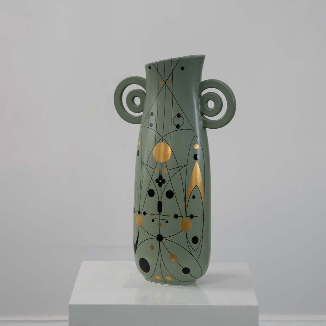 Barrit Ceramic Flower Vase - Green