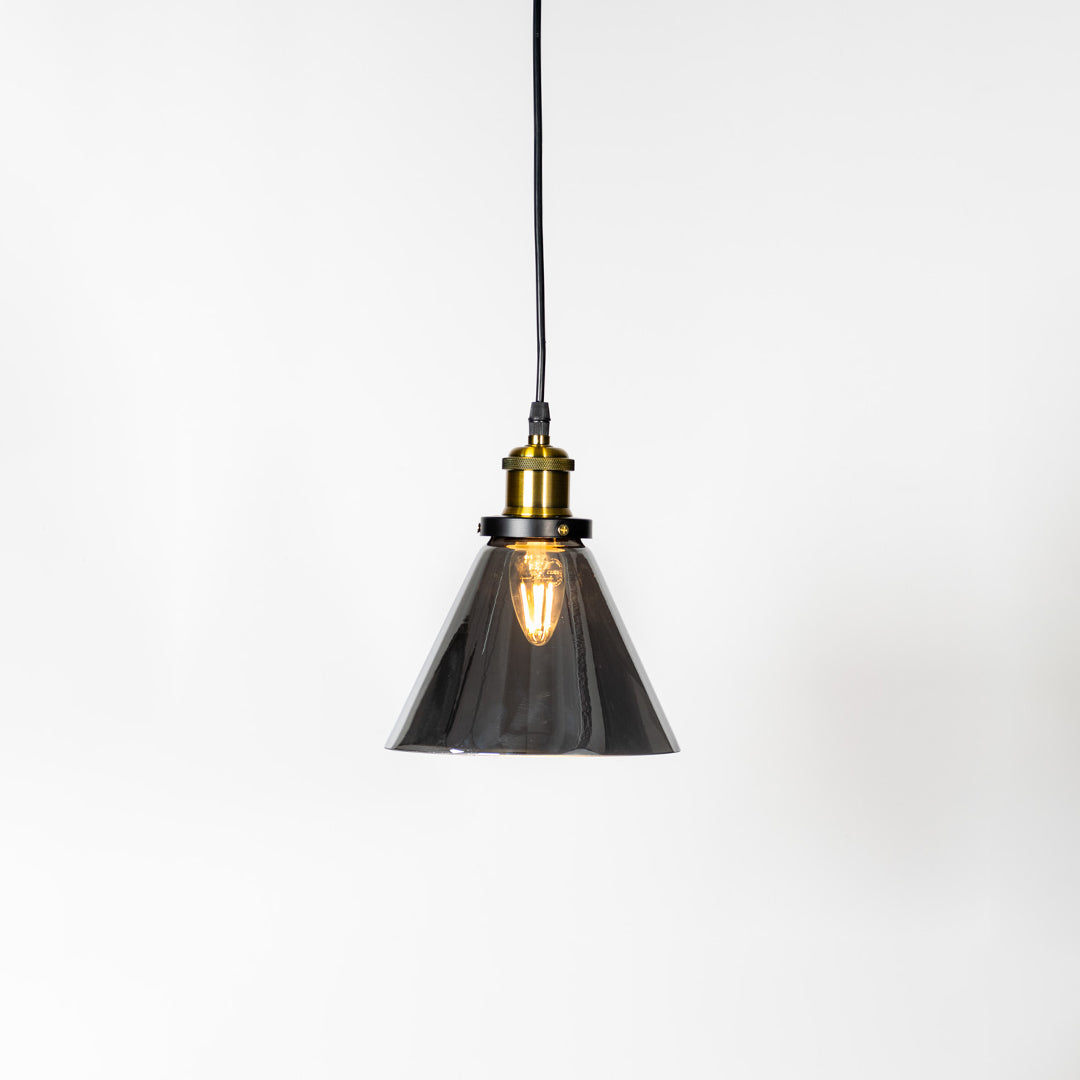 Bell Glass Pendant Light - Black