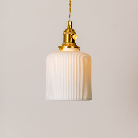 Berkshire Pleated Pendant Light - Cylinder