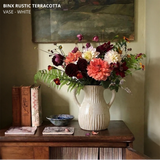 Binx Rustic Terracotta Vase - White
