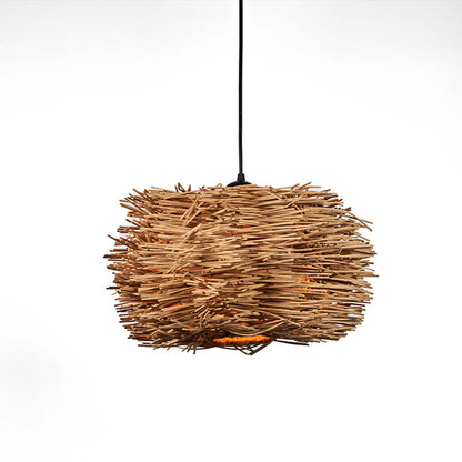 Bird Nest Rattan Pendant Light