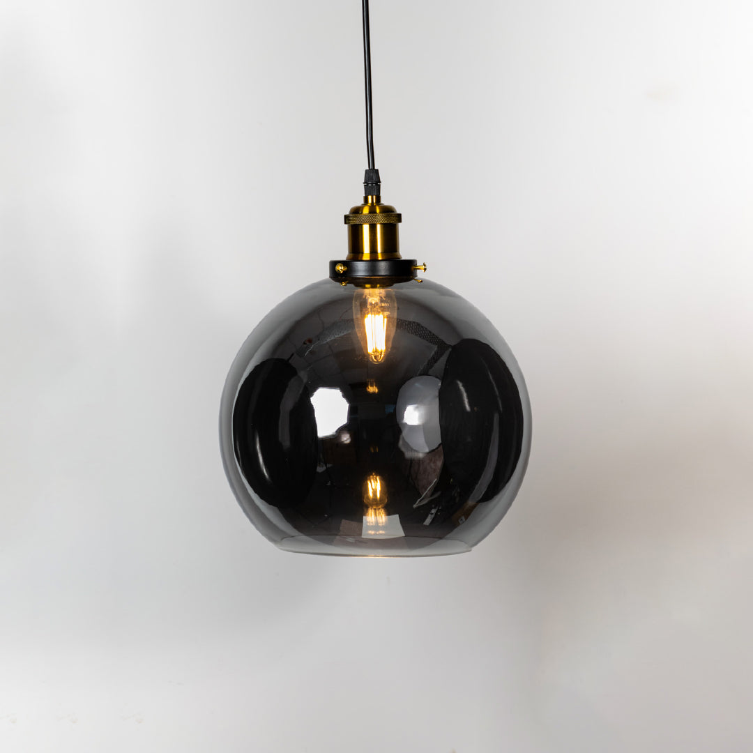 Blown Glass Pendant Light - Black