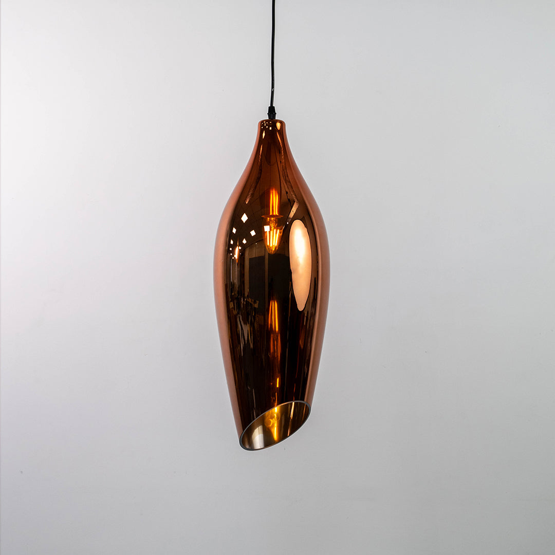 Brilliance Beam Glass Hanging Pendant Light - Metallic Red