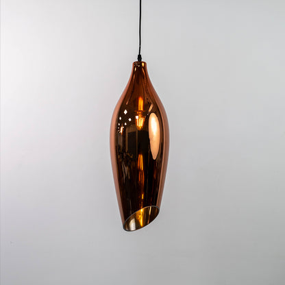 Brilliance Beam Glass Hanging Pendant Light - Metallic Red