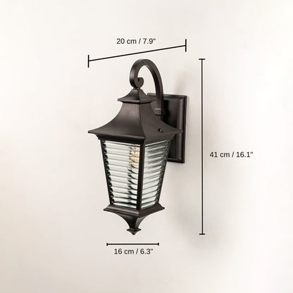 Bungalow Outdoor Wall Light - Downward, 41 x 20 x 16 cm (16.1 x 7.9 x 6.3 inches) dimensions