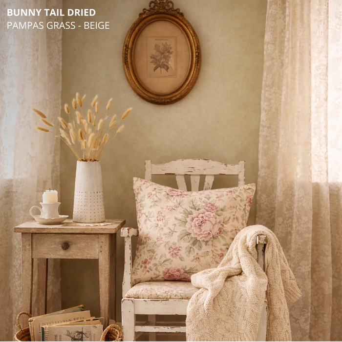 Bunny Tail Dried Pampas Grass - Beige