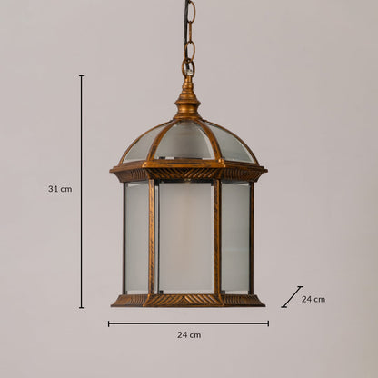 Lantern light shown on a white background with dimensions marked clearly showing a height of 31 cm and a width of 24 cm for easy size reference.