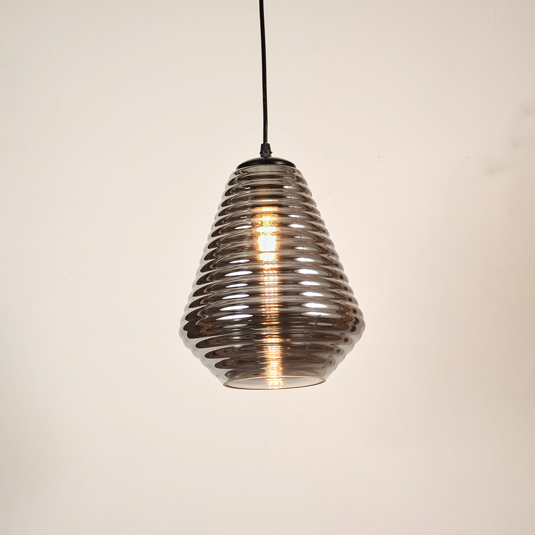 Camber Ribbed Glass Pendant Light