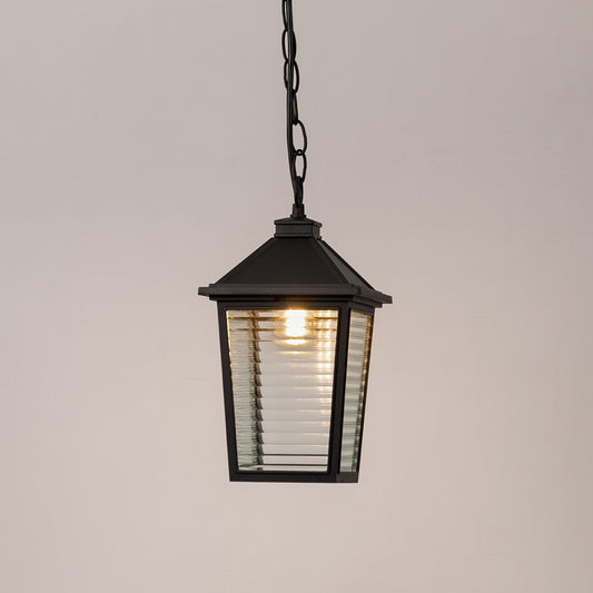 Carson Ribbed Glass Outdoor Hanging Light