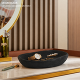 Caviar Black Ceramic Decorative Tray