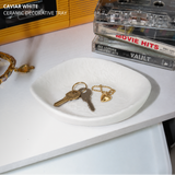 Caviar White Ceramic Decorative Tray