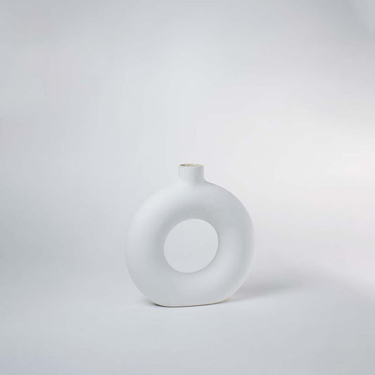 Ceramic Donut Vase White - Large - Open Box