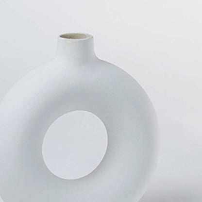 Ceramic Donut Vase White - Medium