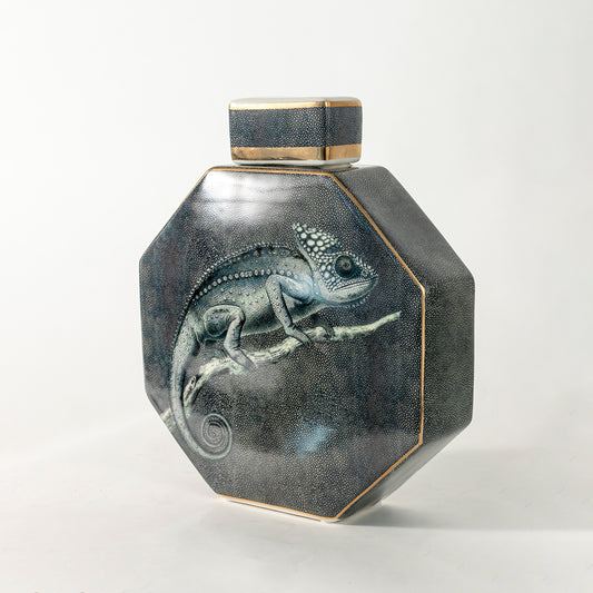 Chameleon Decorative Ceramic Temple & Ginger Jar - Large